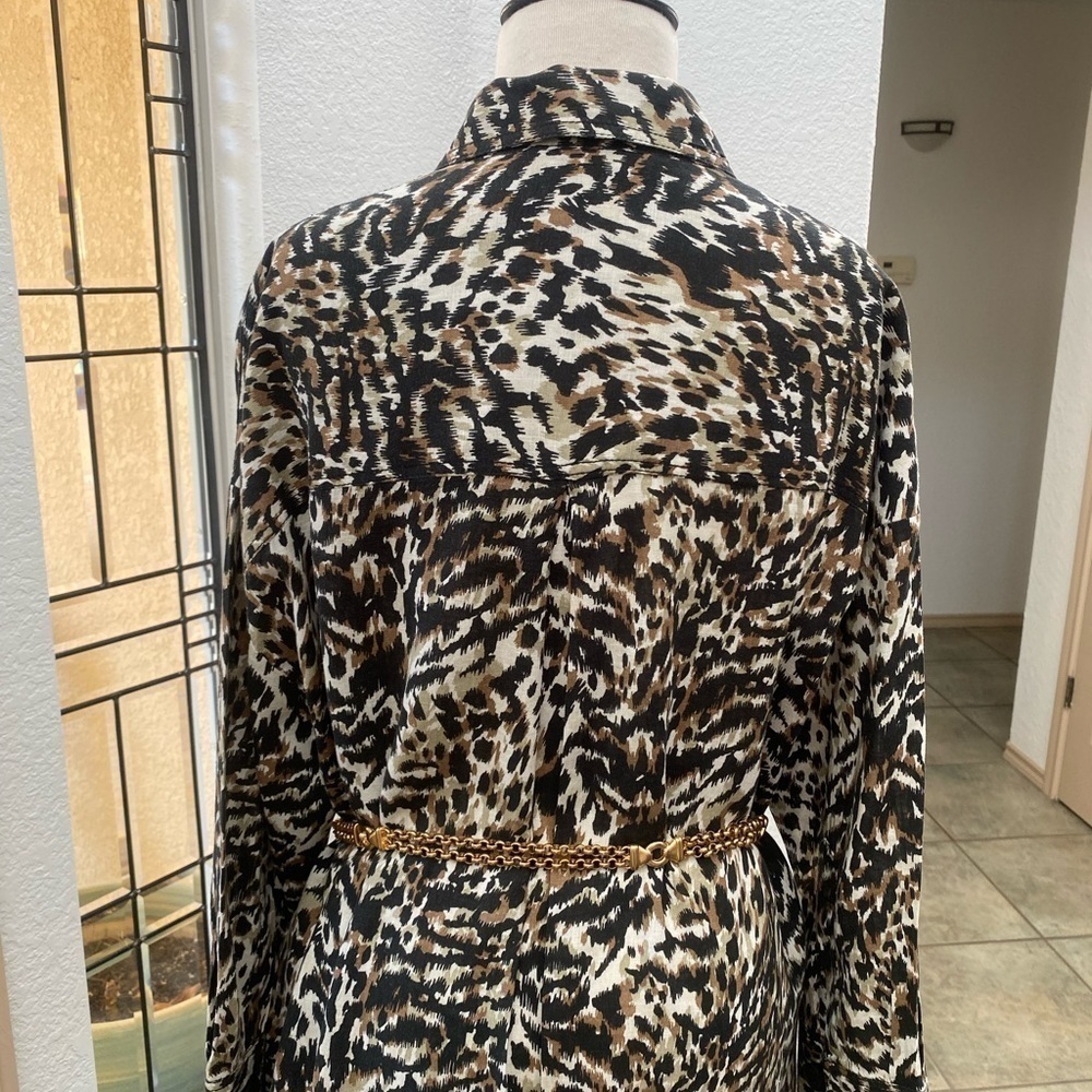 ZARA Leopard Print‎ Shirt Dress Small - Picture 6 of 11
